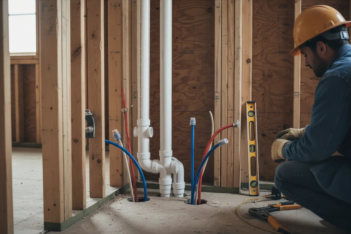 Drain and supply rough-in during Garbage Disposal Repair in Gwynedd